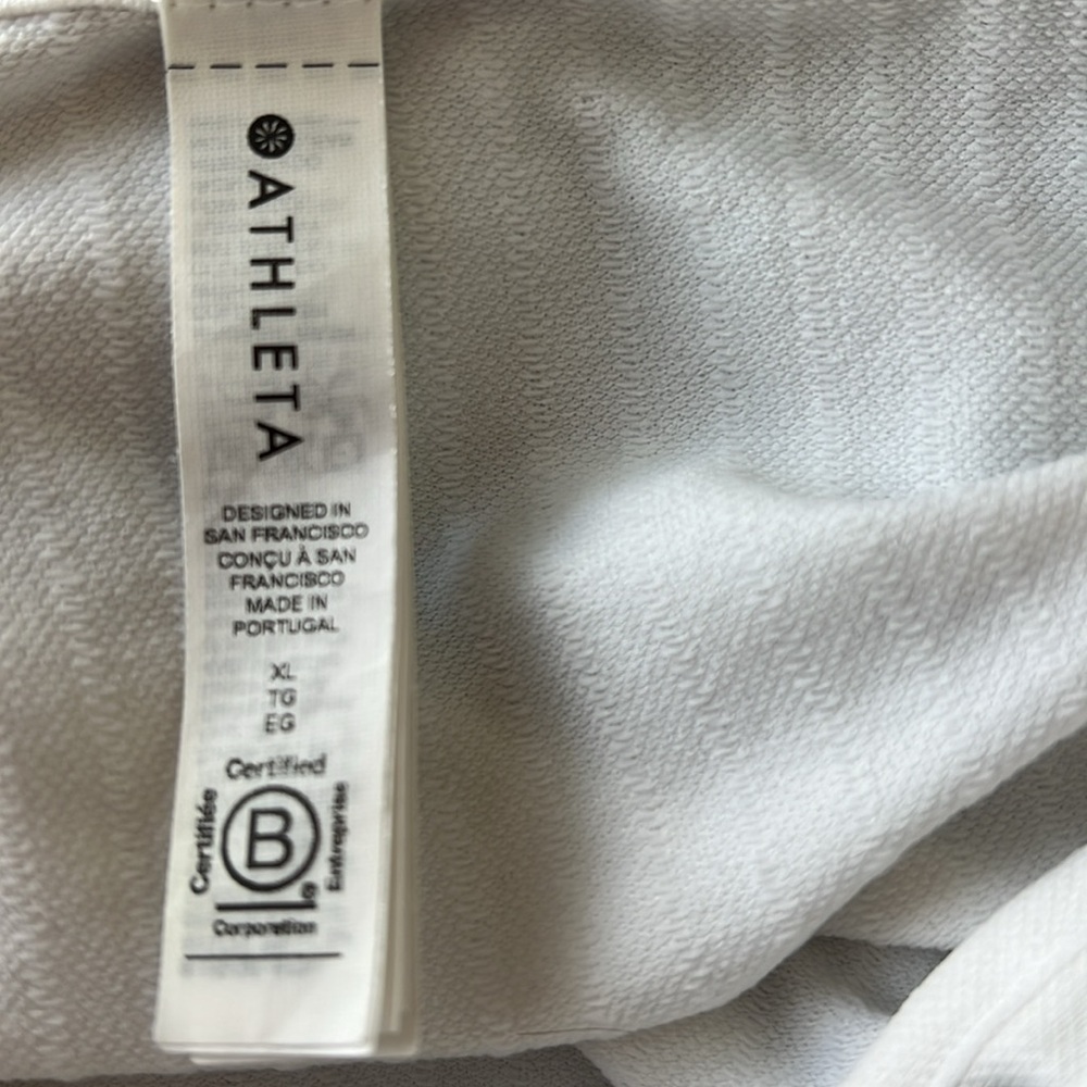 Athleta Button Down Pullover. White With Black Bu… - image 5